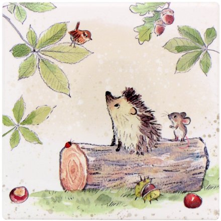Hedgehog & Mouse Coaster, 10cm 