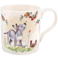 Add a touch of whimsy to your morning routine with our charming Donkey Goose & Hen Mug. 