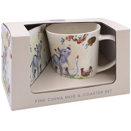 Donkey Goose & Hen Mug/Coaster