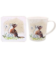 stylish mug and coaster gift set 