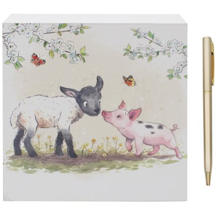 Lamb & Piglet Memo Pad, 14cm 