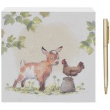 adorable goat and hen memo pad