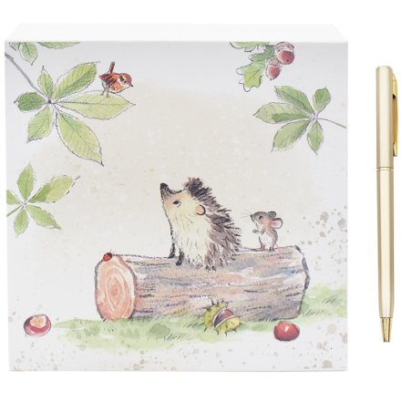 Hedgehog & Mouse Memo Pad, 14cm 