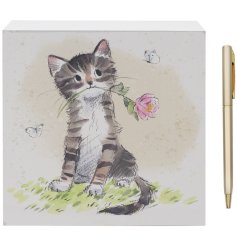 Get your paws on our adorable Cat With Rose Memo Pad - the must-have accessory for every cat lover's stationary 