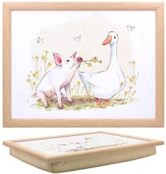charming pig and duck design lap tray 