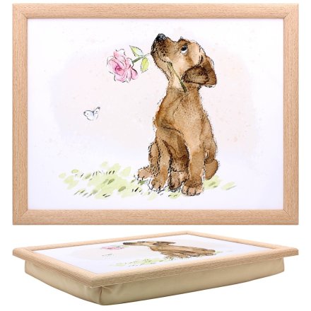 Dog With Rose Lap Tray, 44cm 
