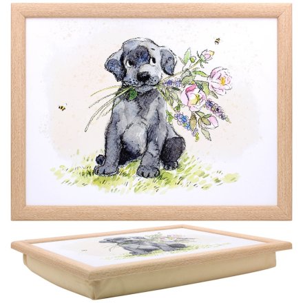 Dog With Flowers Lap Tray, 44cm 