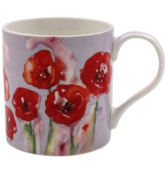 stunning poppy design coffee mug