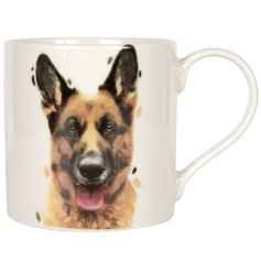 a charming dog themed coffee mug giftboxed