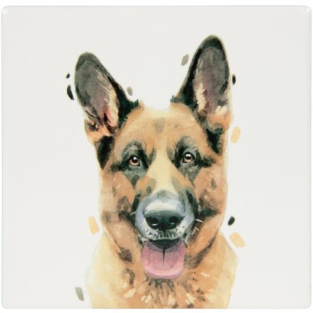 German Shepherd Coaster, 10cm 