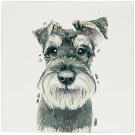 Schnauzer Coaster, 10cm 