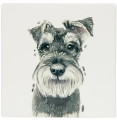 Pawsitively delightful and practical, our Schnauzer coaster 