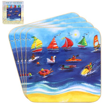 S/4 Beach Coasters, 11cm 
