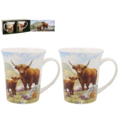 Add a touch of charm to your morning brew with our Highland Cow Mug Set 2 - the perfect addition to your kitchenware 