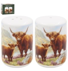 Spice up your meals with our adorable Highland Cow Salt & Pepper Shakers 