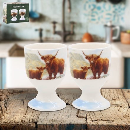 Highland Cow Egg Cups, 7cm 
