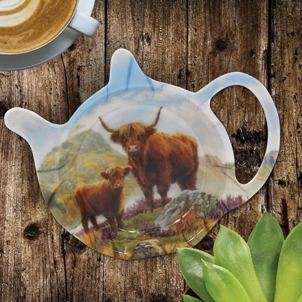 Highland Cow Teabag Tidy, 13cm 