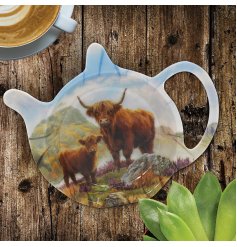 Add some Scottish flair to your tea time with our Highland Cow Teabag Tidy 