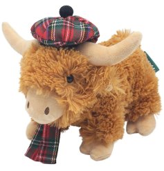 Introducing the adorable Recycled Pet Pals Highland Cow Sitting Soft Toy, the perfect addition to any toy collection.