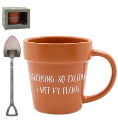 quirky plat pot shaped mug 