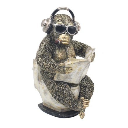 Loo-time Gorilla Ornament, 21cm 