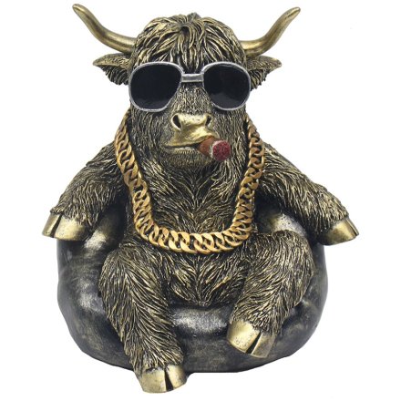 21cm Highland Cow Chilling Figurine
