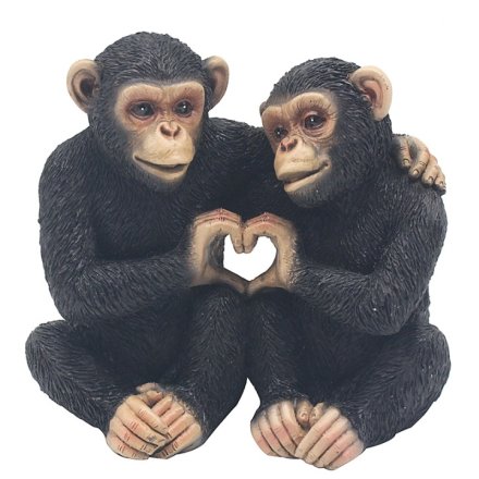 Cheeky Monkeys Deco Twin Heart, 13cm
