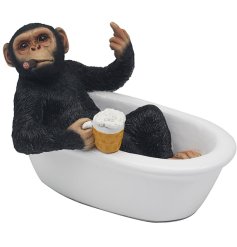 Elevate your decor with the Cheeky Monkeys Relax In Bath Ornament - a charming addition to any space.