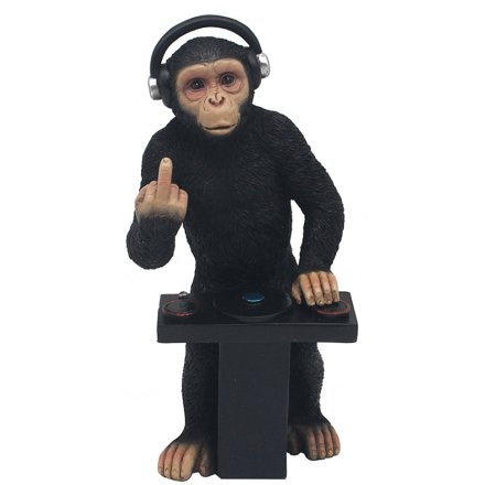Black DJ Cheeky Monkey Ornament 