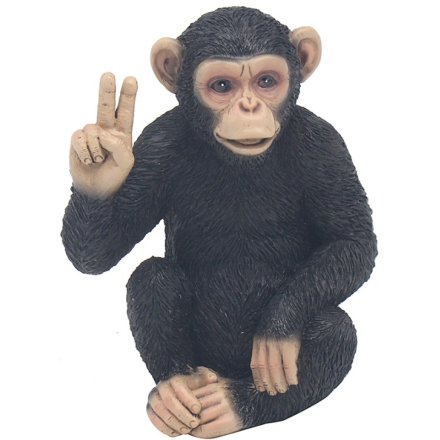 Sitting Cheeky Monkey Peace Deco