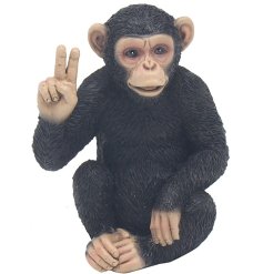 Charming monkey with peace sign ornament
