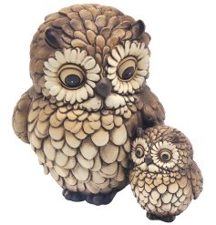 Adorable owl with bay figurine 