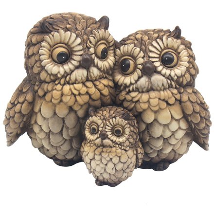 Hooters Twin Owls With Baby Deco