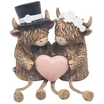 Highland Cow Wedding Day Ornament