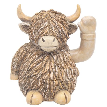  Happy Highland Cow Waving