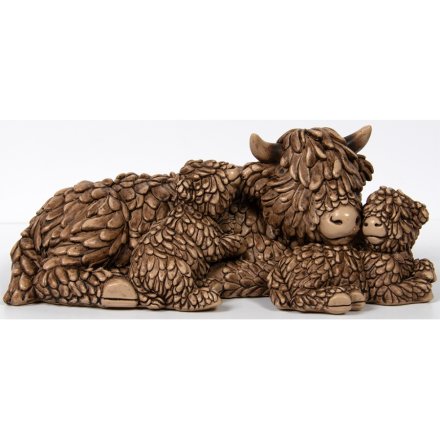Hughie Highland Cow & Babies Ornament 