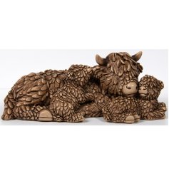 Meet Hughie and his adorable babies, the perfect addition to any highland cow fan's home decor
