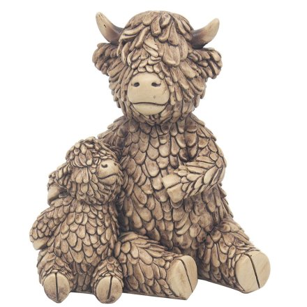 Hughie Highland Cow With Baby, 13cm 