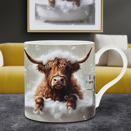 Highland Cow Bubble Bath Mug, 13cm 