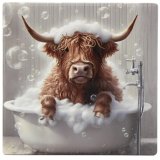 protect work surfaces with this highland cow coaster 