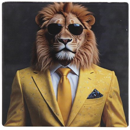 Lion Bling Coaster, 10cm 