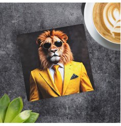 Add a touch of regal glamour to your home with our Lion Bling Coaster -
