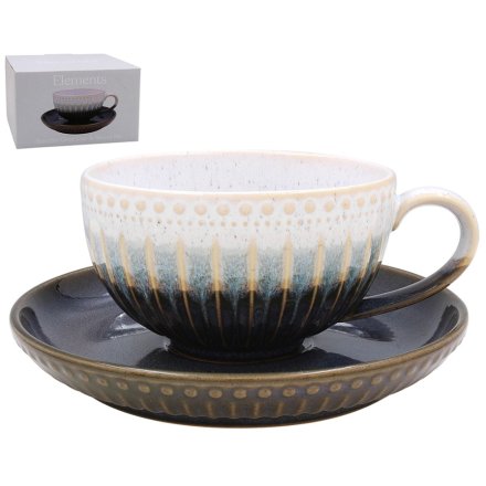 Reactive Glaze Cup & Saucer
