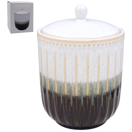 Reactive Glaze Covered Jar, 18cm 