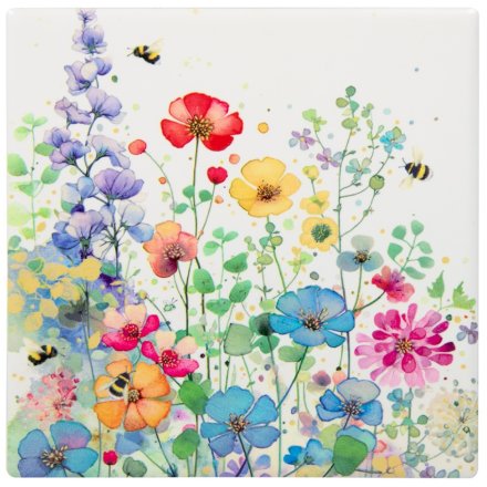 Portfolio Floral Meadow Coaster, 10cm 