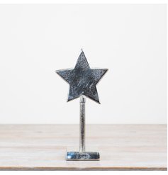 Tall Metal Star on Base 30cm