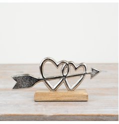 26cm Double Heart Mounted Deco