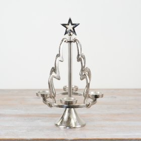 Silver Tree T-Light Holder, 26cm