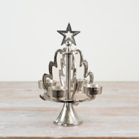 Silver Tree T-Light Holder, 28cm
