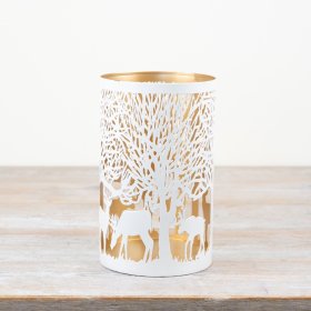 20cm White Festive Scene Lantern